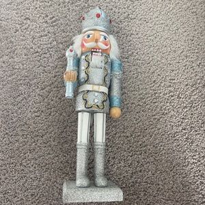 Collectors Sparkling Silver and Blue Nutcracker Doll